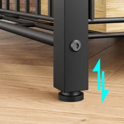 Kitchen Bakers Rack, Microwave Oven Stand With Large Wire Basket, Industrial Coffee Bar Station, 4-Tier Kitchen Utility Storage Shelf With 8 Hooks -Furniture GUEST 6fead239 1387 4f85 844c 79da6be2d407