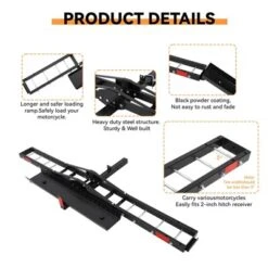 Heavy-Duty Motorcycle Tow Hitch Carrier ¨C 500 Lbs Capacity Dirt Bike & Scooter Transport Rack With Loading Ramp, Universal 2" Hitch Mount -Furniture GUEST 707c3510 6577 4ca7 bd2e 6dd682483343
