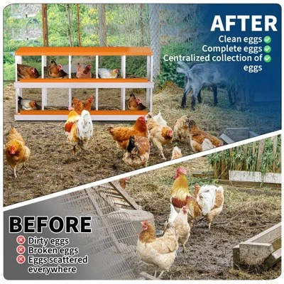 Chicken Nesting Boxes, Hole Roll Away Nest Box For Chicken Coop, Metal Egg Laying Box With Lid Cover To Protect Eggs, Rollout Egg Collection 5 Chicken Nesting Boxes, Hole Roll Away Nest Box For Chicken Coop, Metal Egg Laying Box With Lid Cover To Protect Eggs, Rollout Egg Collection - Image 3