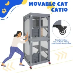 Outdoor Cat Enclosure - 4 Tiers On Wheels With Weatherproof Roof, Platforms, Resting Box, Scratch Post (68'' Window Catios) 16 Outdoor Cat Enclosure - 4 Tiers On Wheels With Weatherproof Roof, Platforms, Resting Box, Scratch Post (68'' Window Catios) -Furniture GUEST 7167904d ec35 4271 aeab 384b1c9c4e88