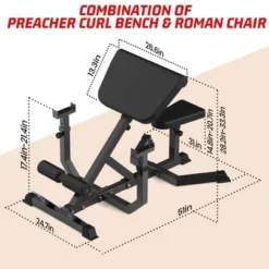 2-In-1 Roman Chair & Preacher Curl Bench Multi-Function Heavy-Duty Hyperextension Bench For Home With Adjustable Height For Arms, Ab, Back 15 2-In-1 Roman Chair & Preacher Curl Bench Multi-Function Heavy-Duty Hyperextension Bench For Home With Adjustable Height For Arms, Ab, Back -Furniture GUEST 71b1c558 6c1b 4c0f 84dc 29463c48a04e