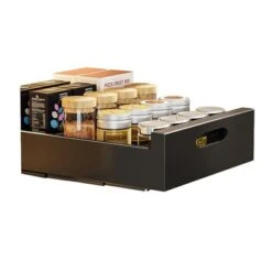 TROPOW Pull Out Cabinet Organizer, Pull Out Cabinet Organizer Fixed With Adhesive Film, Heavy Duty Slide Out Drawers For Kitchen