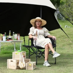 Oversized Camping Directors Chair 2 Pcs, Portable Folding Lawn Chairs For Adults Heavy Duty With Side Table, Outdoor Foldable Camp Chair With Pocket -Furniture GUEST 722505c9 a8f9 4715 9923 ec2ffe165d33