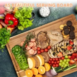 24x18 Inch Acacia Wood Cutting Board – Thick Butcher Block With Juice Groove & Handles, Perfect For Meat Prep, Cheese -Furniture GUEST 7331713e 81b3 4305 820e eb80362133b3