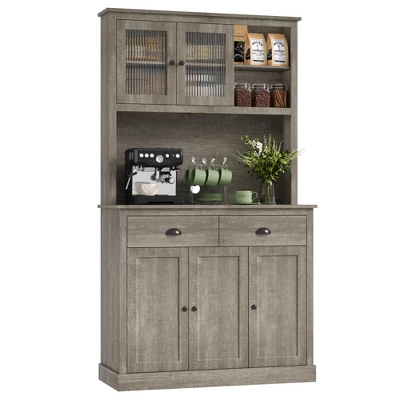Kitchen Pantry Storage Cabinet,71" Tall Wood Pantry With Microwave Stand, Modern Kitchen Hutch Cabinet,Coffee Bar Hutch With Wine Rack For Dining Room 8 Kitchen Pantry Storage Cabinet,71" Tall Wood Pantry With Microwave Stand, Modern Kitchen Hutch Cabinet,Coffee Bar Hutch With Wine Rack For Dining Room - Image 6
