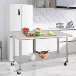 Kitchen Worktop Stainless Steel Kitchen Worktop 152 X 61 X 89 Cm With Wheels And Splash Guard Kitchen Table Gastro 15 Kitchen Worktop Stainless Steel Kitchen Worktop 152 X 61 X 89 Cm With Wheels And Splash Guard Kitchen Table Gastro -Furniture GUEST 7405c6d8 dedb 41c1 9fe0 2c6e6abcb460