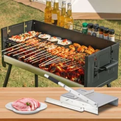 Manual Stainless Steel Meat Slicer | Hand-Crank Frozen Slicer For Beef, Mutton & Roll Meat | Adjustable Thickness -Furniture GUEST 740b5598 4c72 4699 9521 3fd88aeaa4d3