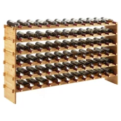 TROPOW Stackable Wine Rack, 4 Tier Wooden Wine Storage Rack, Bamboo Wine Display Shelves, Wobble-Free Wine Holder Freestanding Floor Wine 21 TROPOW Stackable Wine Rack, 4 Tier Wooden Wine Storage Rack, Bamboo Wine Display Shelves, Wobble-Free Wine Holder Freestanding Floor Wine -Furniture GUEST 742fbefb f107 41ef a0e6 ba00f2c71f52