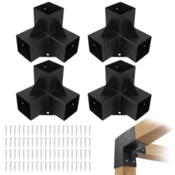 Pergola Brackets, 6''x6'' Pergola Kits - 4-Way Heavy Duty Corner Brackets For Wood Beams, Easy Assembly For Gazebos Patio Log Cabins -Furniture GUEST 7466c9e8 1e78 494e a08e 7aefb8ab3504