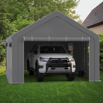 Carport, Portable Garage 13x20FT Heavy Duty - Galvanized Frame, 180g PE Waterproof Canopy With 4 Doors (2 Side Doors) & 4 Windows For Truck, Boat 10 Carport, Portable Garage 13x20FT Heavy Duty - Galvanized Frame, 180g PE Waterproof Canopy With 4 Doors (2 Side Doors) & 4 Windows For Truck, Boat - Image 8