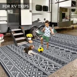 TROPOW Outdoor Rug For Patio Waterproof Mat Outdoor Plastic Straw Rug For Camping Reversible Plastic Camping Rugs Indoor Outdoor Carpet -Furniture GUEST 75cdf959 e8c6 48dd bab2 500dd2c65572