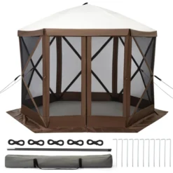 6-Sided Pop Up Gazebo Tent, Waterproof UV Protection Screen Canopy, Portable Instant Shelter With Carry Bag & Stakes -Furniture GUEST 768a4af6 3b37 4d34 aa8f 99cbb602b3c9
