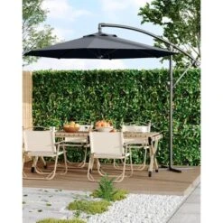 10 FT Cantilever Umbrella, Outdoor Offset Patio Umbrella With Easy Tilt Adjustment, 8 Ribs, UV Protection For Backyard, Lawn, Garden -Furniture GUEST 76961a40 d957 490d b689 02e805cd1458