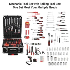 Aluminum Trolley Case Tool Set Silver, Household Tool Kit With Storage Case Small Home Hand Tool Set For All Purpose, Portable General Tool Kits -Furniture GUEST 76e48627 3a63 4ad1 8419 f99d15795ae5