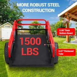 TROPOW Heavy Duty Steel ATV Dump Trailer, 15 Cu.Ft Pull Behind Utility Trailer With Removable Sides & All-Terrain Tires For Garden/Yard/Lawn -Furniture GUEST 771827ae 7ac4 47d8 aa6f c8bf344406b1