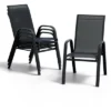 Stackable Dining Chairs Set Of 4, High-Back Patio Dining Chairs Set, Outdoor Chairs With Textilene Fabric & Metal Frame For Lawn Backyard Deck Garden -Furniture GUEST 77266261 d134 41f5 9d14 9ac7adae4267