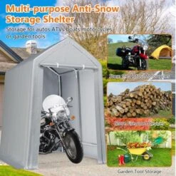 Portable Shed Outdoor Motorcycle Covers Storage Shelter,Heavy Duty Storage Shed,Waterproof Storage Tent Tarp Sheds With Roll-up Zipper Door -Furniture GUEST 77682706 ac93 41e8 9083 df821364a3f3