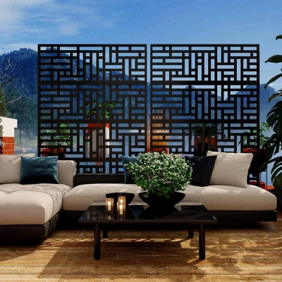 Metal Privacy Screen - Rust-Proof Scroll Design For Yard, Flower Bed Borders & Patio Dividers, Snap-Together Installation 13 Metal Privacy Screen - Rust-Proof Scroll Design For Yard, Flower Bed Borders & Patio Dividers, Snap-Together Installation - Image 11