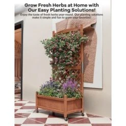 Raised Garden Bed With Trellis And Wheels Vertical Horticulture Trellis Planter With Drainage Holes -Furniture GUEST 78418706 2978 4fb2 9d6f 5a85c85f84b4