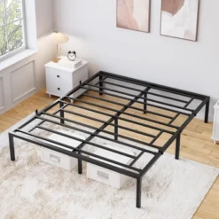 Bed Frame No Box Spring Needed, Heavy Duty Metal Platform Bed Frame For Bedroom Easy Assembly, Noise Free, Black -Furniture GUEST 7841acf2 8c10 4860 bc62 e496b721aa32