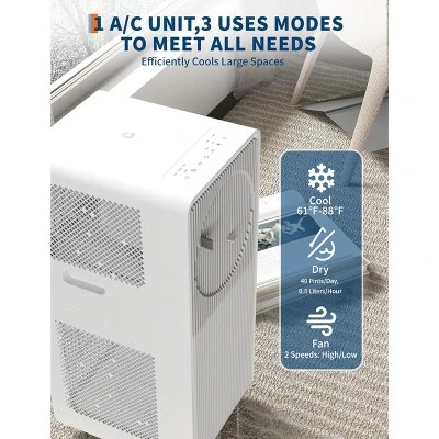 Garvee 8,000 BTU Portable Air Conditioners, Quiet Air Conditioner Up To 750 Sq.Ft, 3-In-1 AC Unit With Cool, Fan, Dehumidifier, 24H Timer 3 Garvee 8,000 BTU Portable Air Conditioners, Quiet Air Conditioner Up To 750 Sq.Ft, 3-In-1 AC Unit With Cool, Fan, Dehumidifier, 24H Timer
