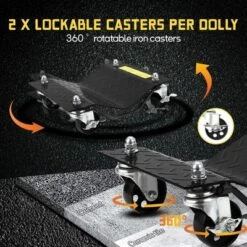 Car Dolly Capacity Heavy Duty Wheel Dollies For Moving Vehicles - 3" Steel Wheels With Tire Protection - Fits Cars, SUVs -Furniture GUEST 799c8874 8eae 4d3f 8402 e9ebfb072304