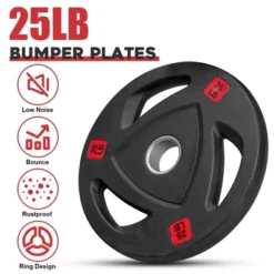 Weight Plates 2-Inch Rubber Coated Olympic Cast Iron Grip Plates Bumper Plates In Pairs Or Single For Strength Training -Furniture GUEST 7a083ae2 4f09 474d bddb 121e8705b0dc
