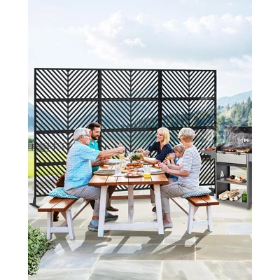 Freestanding Metal Privacy Screen For Outdoor Patio - Heavy-Duty Rust-Resistant Decorative Fence Panel | Weatherproof Design | Patio 5 Freestanding Metal Privacy Screen For Outdoor Patio - Heavy-Duty Rust-Resistant Decorative Fence Panel | Weatherproof Design | Patio - Image 3