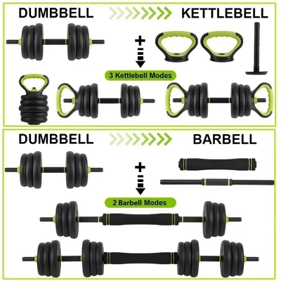 Adjustable Kettlebell Set, 4 In 1 Adjustable Dumbbell Set,44lbs/66lbs/88lbs Weight Set Used As Kettlebells, Barbell, Push Up Stand For Home Gym,Round 4 Adjustable Kettlebell Set, 4 In 1 Adjustable Dumbbell Set,44lbs/66lbs/88lbs Weight Set Used As Kettlebells, Barbell, Push Up Stand For Home Gym,Round - Image 2