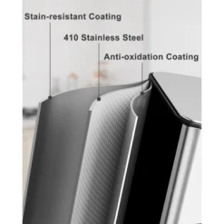 90L Three Compartment Trash Can With Soft-Close Lid, Rectangle Step Trash Can, Fingerprint-Resistant Stainless Steel Garbage Bin -Furniture GUEST 7b9f99ab 095f 489a bced 397ce1bf7905