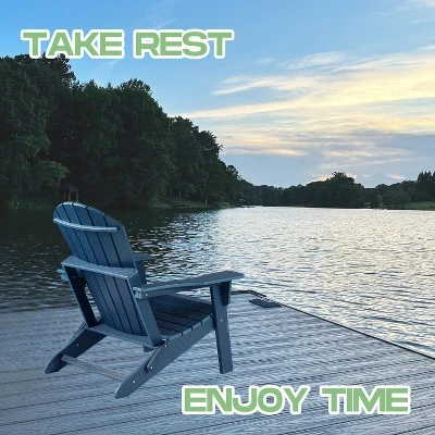 Folding Adirondack Chair, Oversized HDPE Adirondack Chairs With Weather Resistant, Outdoor Fire Pit Chair 8 Folding Adirondack Chair, Oversized HDPE Adirondack Chairs With Weather Resistant, Outdoor Fire Pit Chair - Image 6