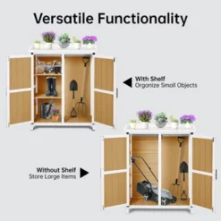 Potting Bench, Outdoor Garden Work Bench With Metal Top - Waterproof Storage Cabinet For Backyard, Patio, Wood Color -Furniture GUEST 7c8da787 b5b6 4f1a 9220 2ceaa16780a3