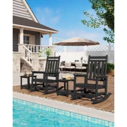 TROPOW Outdoor Side Table 18 X 15 Inch, HDPE 2-Tier Patio Side Tables For Outside, All-Weather End Table For Patio Pool Deck Indoor Backyard -Furniture GUEST 7d2dfb29 bafc 4695 8782 0373bc6e9ab3