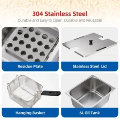 Commercial Electric Deep Fryer With 2 Basket, 20L Stainless Steel Deep Fryer -Furniture GUEST 7d8260ab 5501 467f acd1 12db2fbcfc57