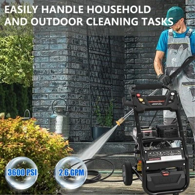 3600 PSI Gas Pressure Washer, 2.6 Max GPM, High Pressure Washer With 4 Quick Connect Nozzles&Soap Nozzle 3 3600 PSI Gas Pressure Washer, 2.6 Max GPM, High Pressure Washer With 4 Quick Connect Nozzles&Soap Nozzle