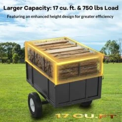 Heavy Duty 750 Lbs Capacity Mesh Steel Garden Cart 17 Cu Ft ATV Dump Trailer With Removable Sides, Pneumatic Tires, Yard Cart For Hauling Firewood 12 Heavy Duty 750 Lbs Capacity Mesh Steel Garden Cart 17 Cu Ft ATV Dump Trailer With Removable Sides, Pneumatic Tires, Yard Cart For Hauling Firewood -Furniture GUEST 7e106f4e 12e6 4fc8 ae29 824b5b5aa4d0