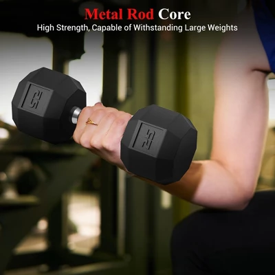 TROPOW Black PVC Hex Dumbbell Set ¨C 100LB (5/10/15/20LB X2) & 110LB (25/30LB X2) For Home Gym, Strength Training & Full-Body Workout 8 TROPOW Black PVC Hex Dumbbell Set ¨C 100LB (5/10/15/20LB X2) & 110LB (25/30LB X2) For Home Gym, Strength Training & Full-Body Workout - Image 6