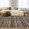 5x7 Washable Rugs Non Slip - Boho Geometric Area Rug For Living Room, Bedroom (Neutral) -Furniture GUEST 803c7c39 4001 4365 9e95 d00efd26aec7