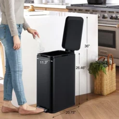 13.2 Gallon/50 L Step Trash Can With Lid Soft Close, Step Pedal, Fingerprint Resistant Narrow Rectangle Garbage Can With Removable Inner Bucket -Furniture GUEST 8047d08d f9f8 41ca b6bf 316a627ad4d0