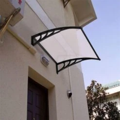 Front Door Canopy, Porch Canopy Outdoor 100 X 80 Cm Curved Transparent Plate + Black Bracket 11 Front Door Canopy, Porch Canopy Outdoor 100 X 80 Cm Curved Transparent Plate + Black Bracket -Furniture GUEST 813915d0 adfb 4114 923e ec72031a7ba5