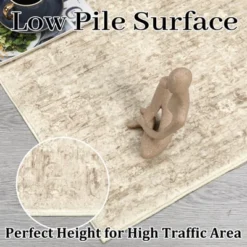 10x13 Washable Rug Large Area Rug For Living Room Soft Non-Slip Backing Stain Resistant & Low Pile Vintage Floral Floor Carpet -Furniture GUEST 8172c5e3 88ae 4fe3 bd5c bfeee089d117