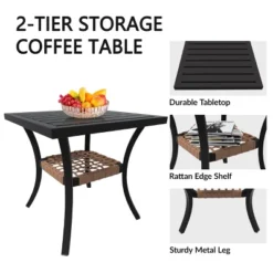 TROPOW 3 PCS Patio Rocking Chairs Outdoor Rattan Bistro Set, Patio Sets , Outdoor Furniture Set Wicker 2Rocking Chairs & 1Table ,Beige & Black -Furniture GUEST 81c75920 573e 4492 876f ecd28f53a261