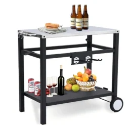 Portable Stainless Steel Outdoor Grill Cart Featuring A Double Shelf, Equipped With Gas Tank Hooks 15 Portable Stainless Steel Outdoor Grill Cart Featuring A Double Shelf, Equipped With Gas Tank Hooks -Furniture GUEST 820a7ca1 142f 4bde adde c6a07835b4a6