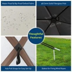 6-Sided Pop Up Gazebo Tent, Waterproof UV Protection Screen Canopy, Portable Instant Shelter With Carry Bag & Stakes -Furniture GUEST 82758329 f9f2 4f5e b7d2 d0ec1bca278a