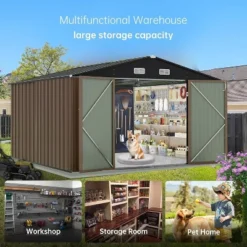 Storage Shed Outdoor With Floor Frame,Waterproof Metal Garden Sheds With Lockable Door Design And Sloping Roof,Outdoor Shed For Garden Backyard 14 Storage Shed Outdoor With Floor Frame,Waterproof Metal Garden Sheds With Lockable Door Design And Sloping Roof,Outdoor Shed For Garden Backyard -Furniture GUEST 834657d6 b364 4dd8 9ac7 cd2ee9433d91