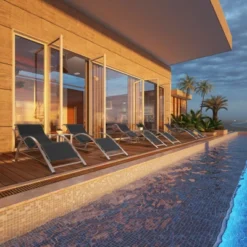 Outdoor Chaise Lounge Chairs Set Of 3,Aluminum Patio Chaise Lounge 2 Chair Set With Table, For Poolside, Garden, And Beach - Recliners