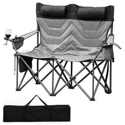 Oversized Double Camping Chairs, Heavy Duty Padded Loveseat Chair - 900Lbs Support For Adult - Comfortable Camping Chair With High Back & Pillow 10 Oversized Double Camping Chairs, Heavy Duty Padded Loveseat Chair - 900Lbs Support For Adult - Comfortable Camping Chair With High Back & Pillow - Image 8