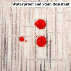 8x10 Rugs Non-Slip ¨C Modern Boho Abstract Area Rug Stain-Resistant Low Pile Carpet | Machine Washable Ivory Accent Rug With TPR Backing -Furniture GUEST 8526f979 0e3d 4f92 bb78 7ba70bcc3ae7