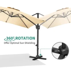 Cantilever Patio Umbrella 10x10ft Large Rectangle Umbrella Outdoor Market Umbrellas 360 Rotation Offset Hanging Outdoor Shade -Furniture GUEST 86056959 4a9b 4ef5 8b0d c8d56d26512e
