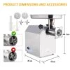 Commercial Heavy Duty Meat Grinder, Electric Meat Grinder With 1 Sausage Tubes, 2 Blades, 2 Plates, Meat Grinder Max Yield For Home Kitchen Use -Furniture GUEST 86ebc820 92b8 4cdb 816f bdf39fc23029
